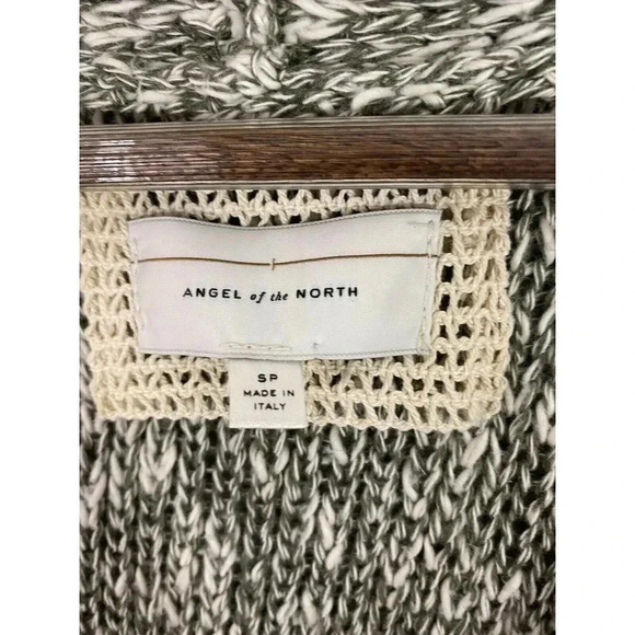 Angel Of The North Anthropologie Cardigan Sweater Womens small petite Italy Gray - Picture 3 of 6